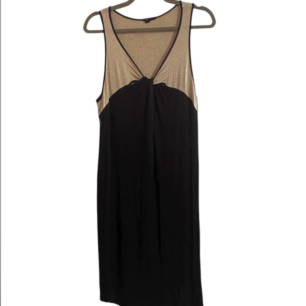 Chic Capote Black and Gold Midi Dress